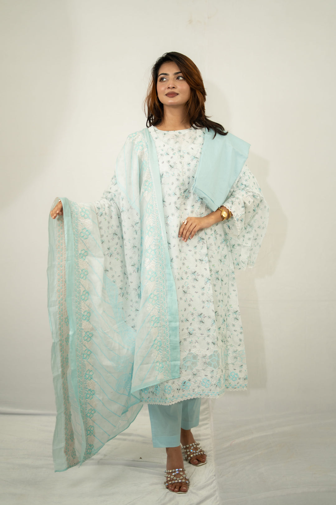 Lavender Floral Printed 3-Piece Set for Women 07