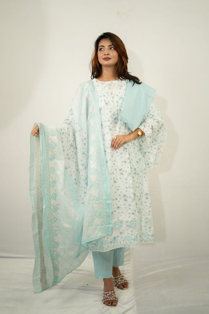 Lavender Floral Printed 3-Piece Set for Women 07