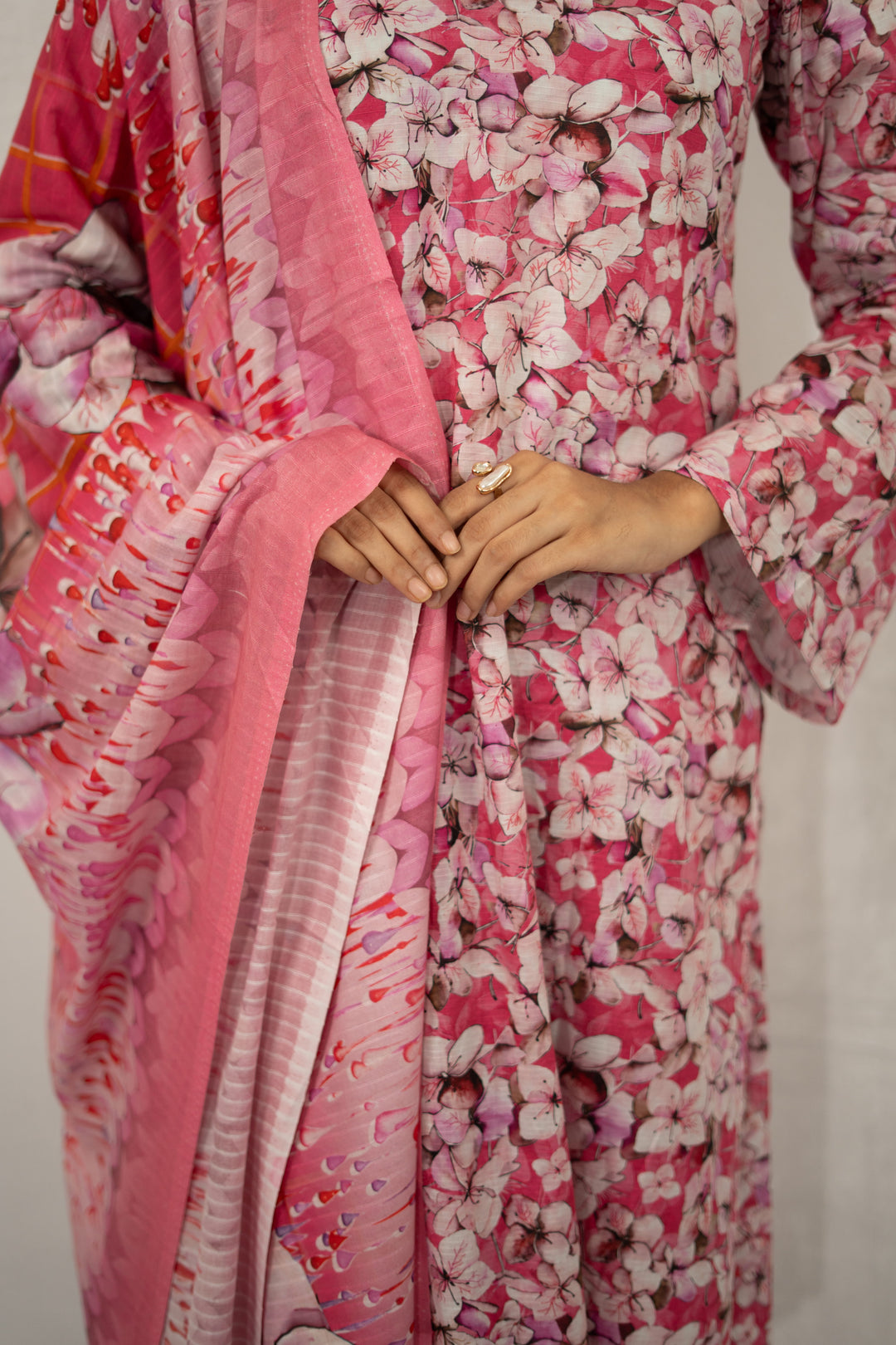 Lavender Floral Printed 3-Piece Set for Women 05