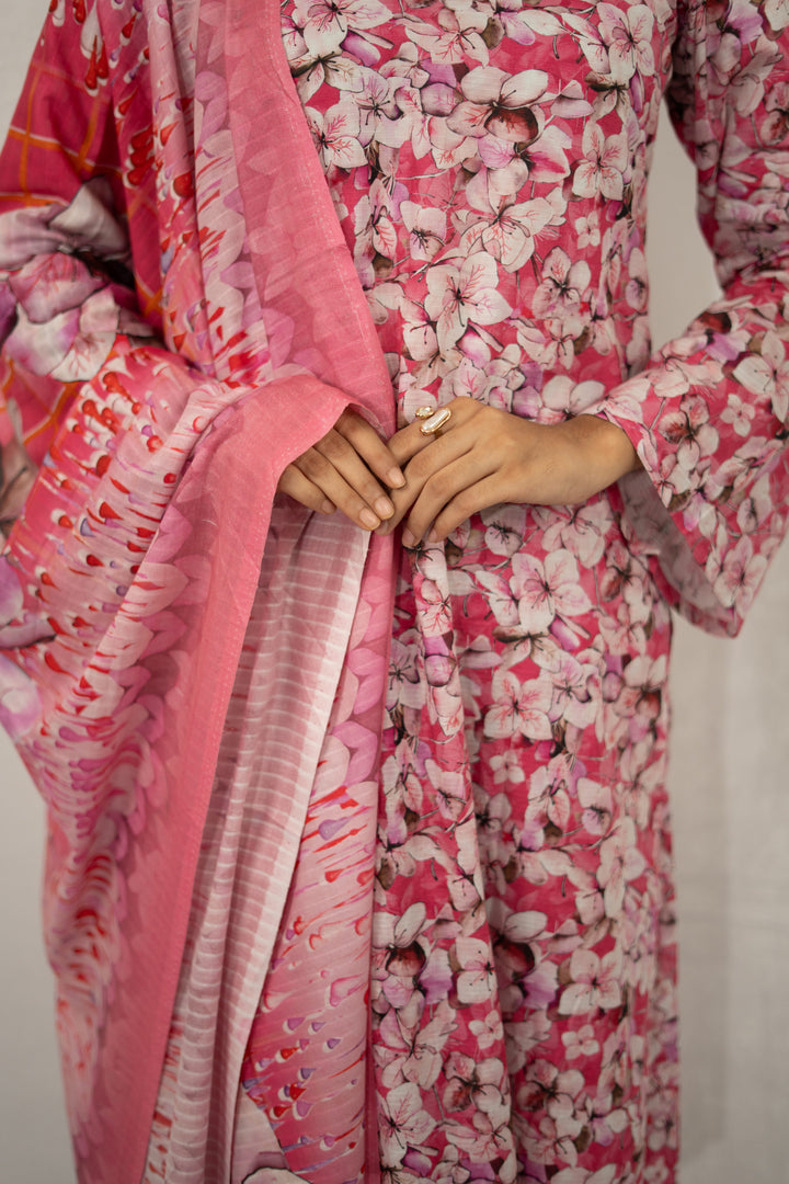 Lavender Floral Printed 3-Piece Set for Women 05