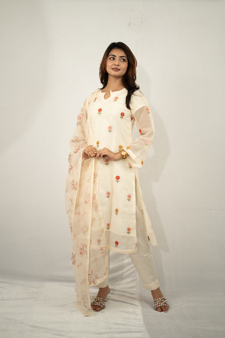 Lavender Floral Printed 3-Piece Set for Women 04