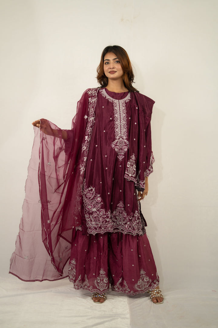 Lavender Floral Printed 3-Piece Set for Women 02
