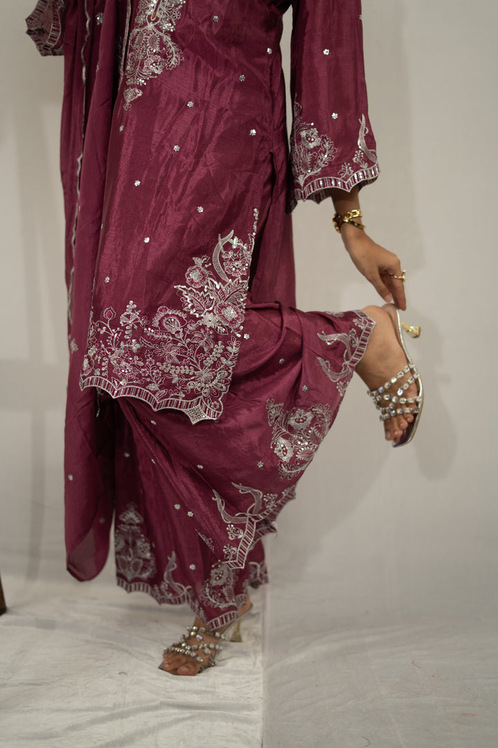 Lavender Floral Printed 3-Piece Set for Women 02