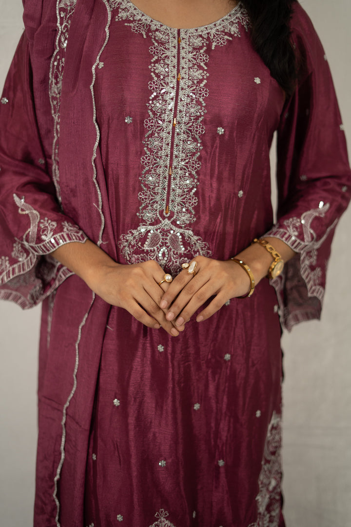 Lavender Floral Printed 3-Piece Set for Women 02