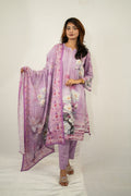Lavender Floral Printed 3-Piece Set for Women 01