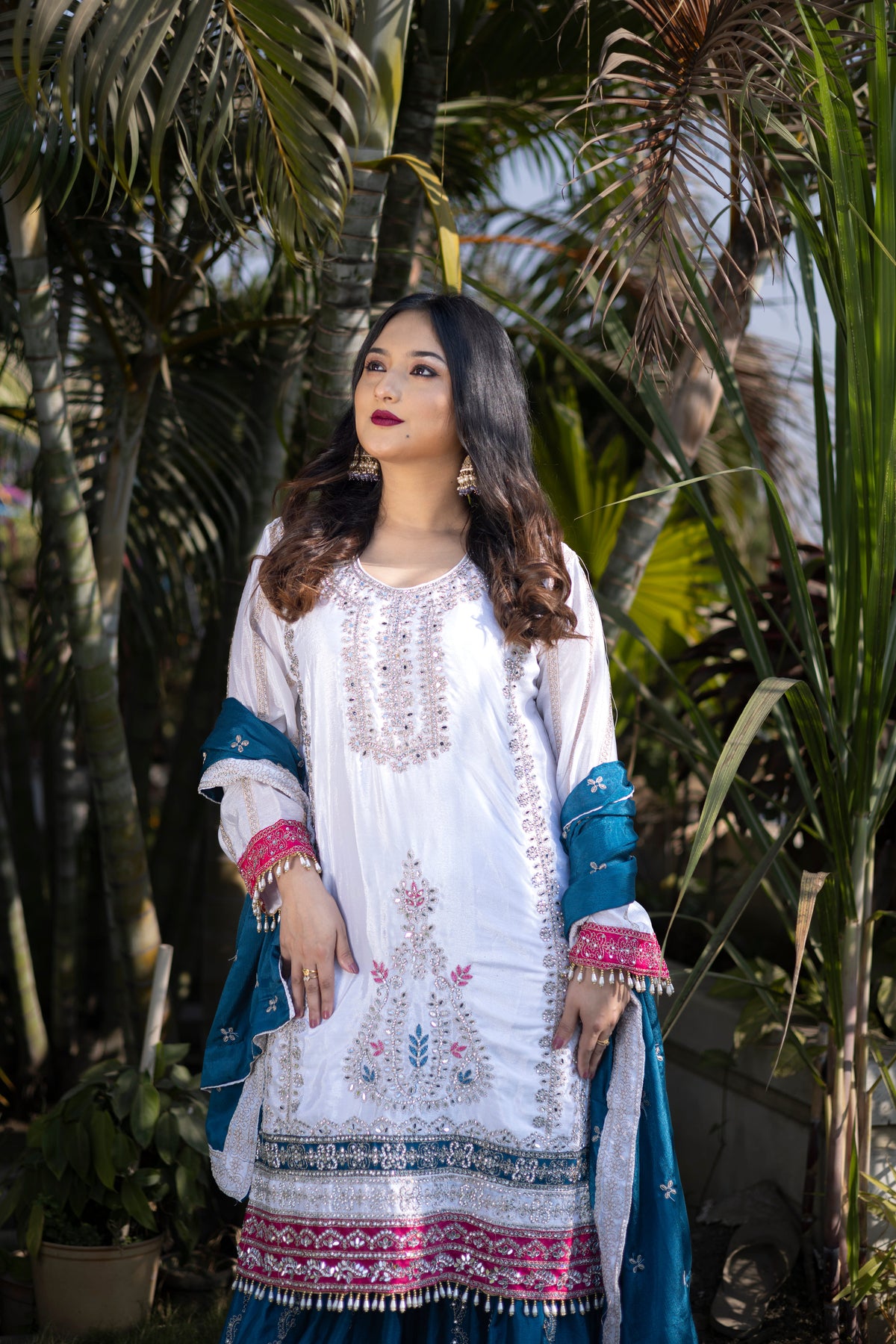 Ivory Bloom Embroidered 3-Piece Set