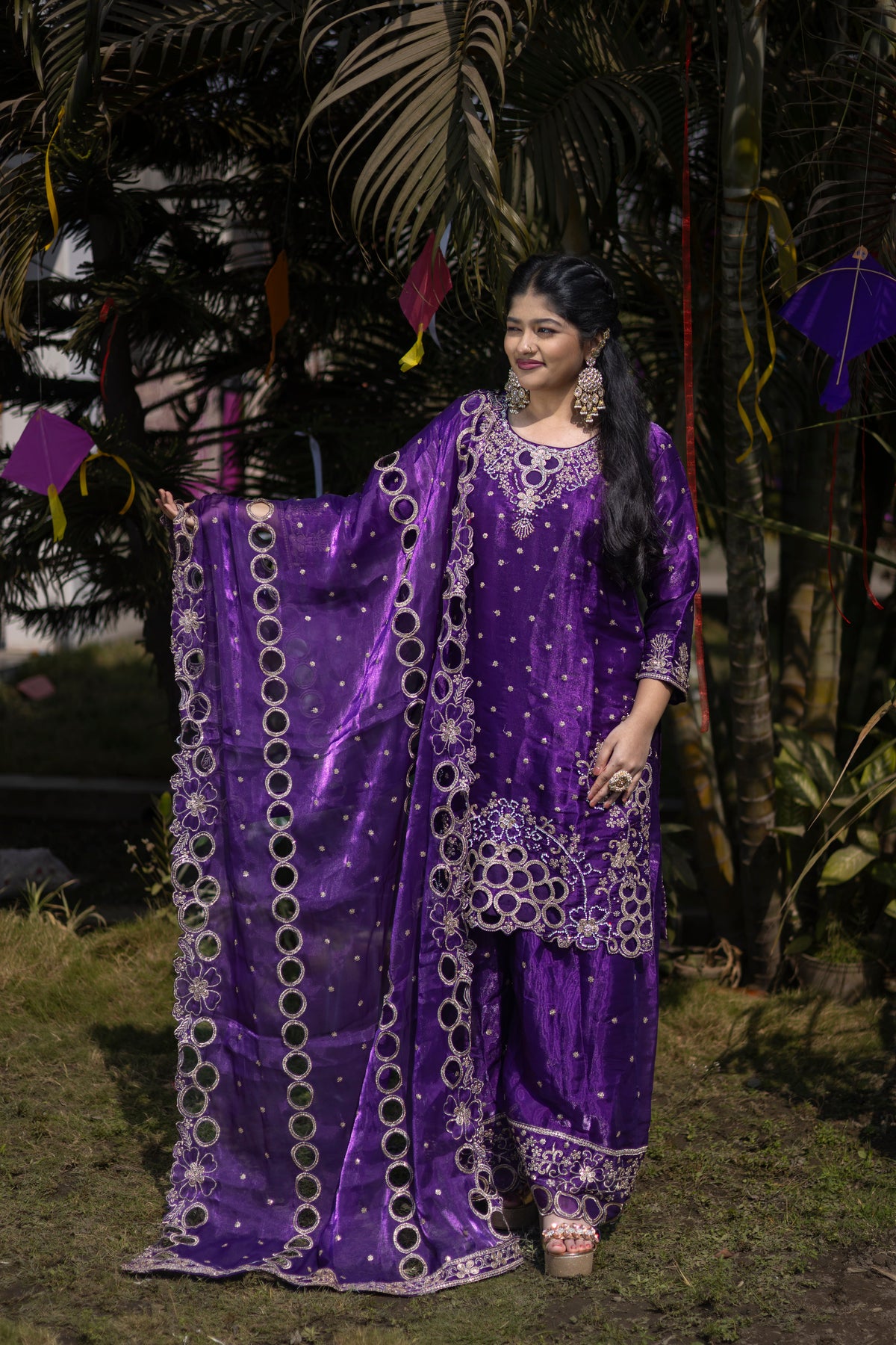 Royal Amethyst Embroidered 3-Piece Set