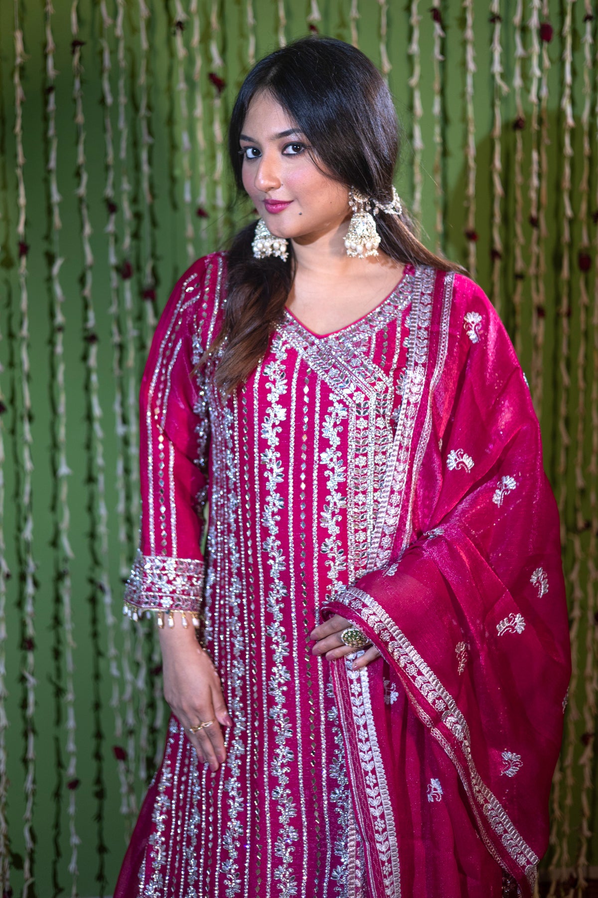 Fuchsia Luxe Embroidered 3-Piece Set