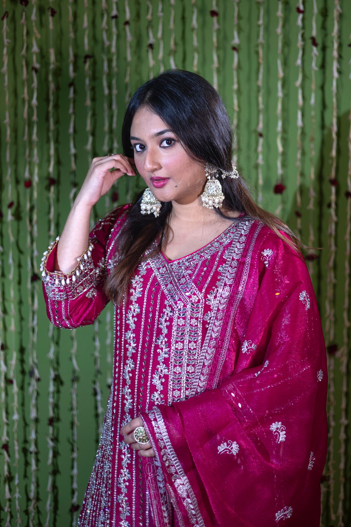 Fuchsia Luxe Embroidered 3-Piece Set