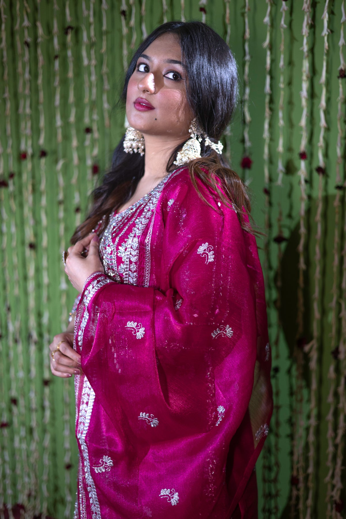 Fuchsia Luxe Embroidered 3-Piece Set